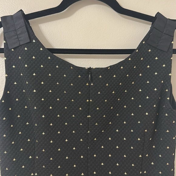Sara Campbell Black Jacquard Dress Gold Dots Ruffle Detail Sz 10 Party Chic - Picture 5 of 10
